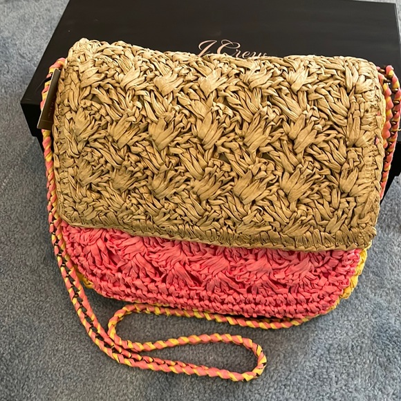 J. Crew Bags J Crew Raffia Shoulderbag Poshmark